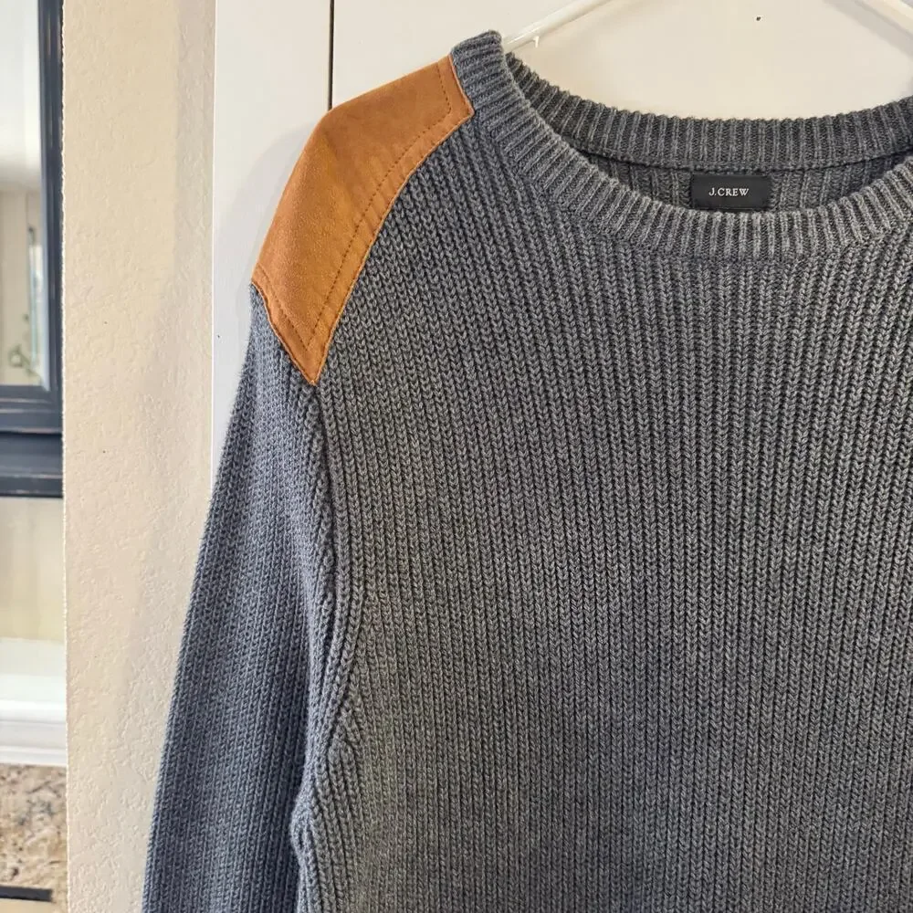 J.Crew Woodsman Cotton Ribbed Knit Fisherman Sweater Blue Size XL